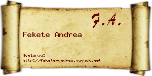 Fekete Andrea névjegykártya